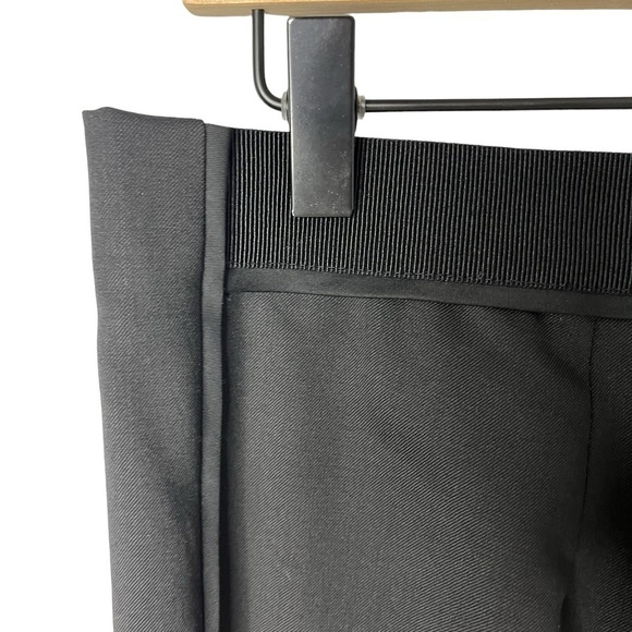 Tory Burch Wool Straight Leg Pants Black Size 8 Grosgrain Waistband - Picture 4 of 7